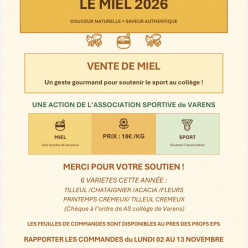 Vente de MIEL 2026